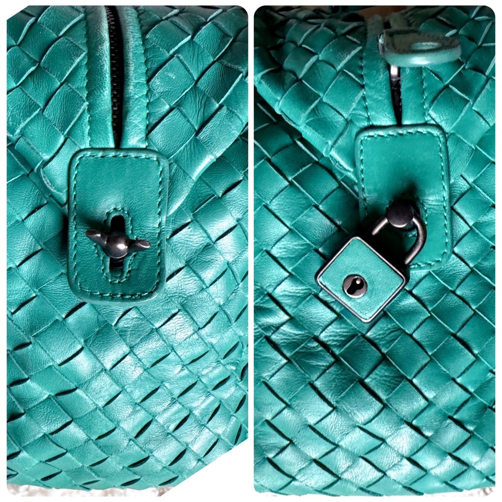 SOLD🎄Bottega Veneta montaigne teal green intrecciato satchel shoulder bag - Picture 14 of 15